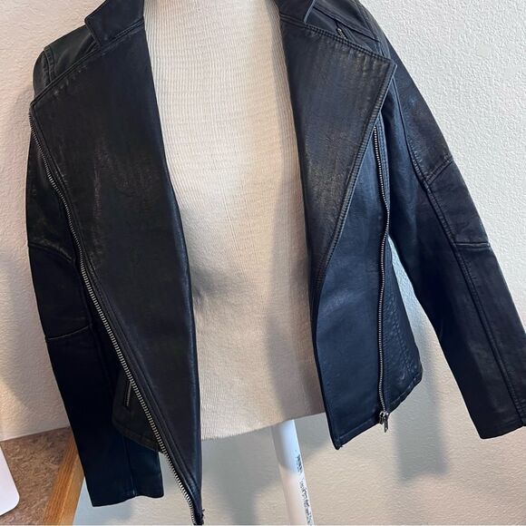 Blank NYC faux leather black Moto biker jacket size XS - Picture 9 of 16